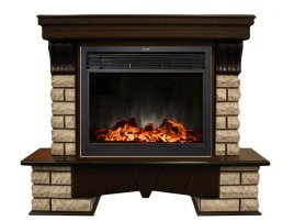 Каминокомплект RealFlame Country Rock 26 с очагом MoonBlaze LUX Black/Brass